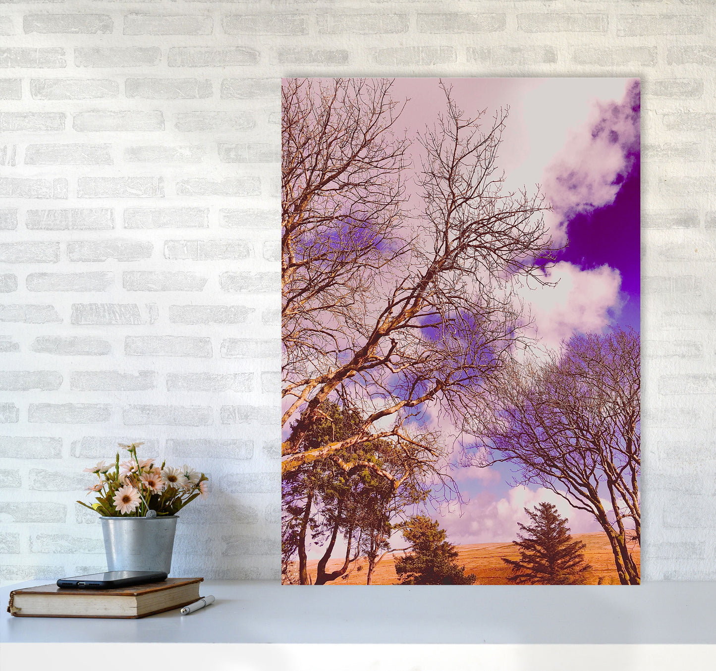 Pink Dartmoor Art Print by Proper Job Studio A1 Black Frame