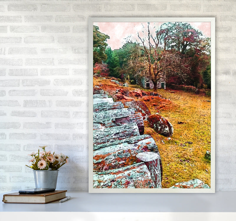House on Dartmoor Art Print by Proper Job Studio A1 Oak Frame