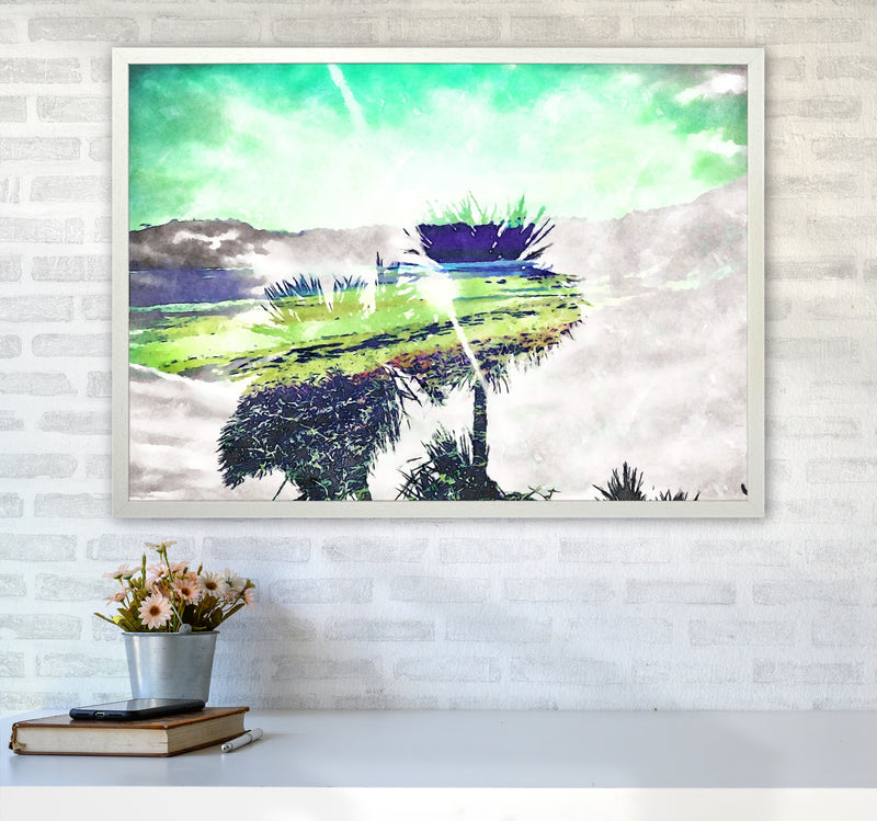 Hazy Sun Art Print by Proper Job Studio A1 Oak Frame