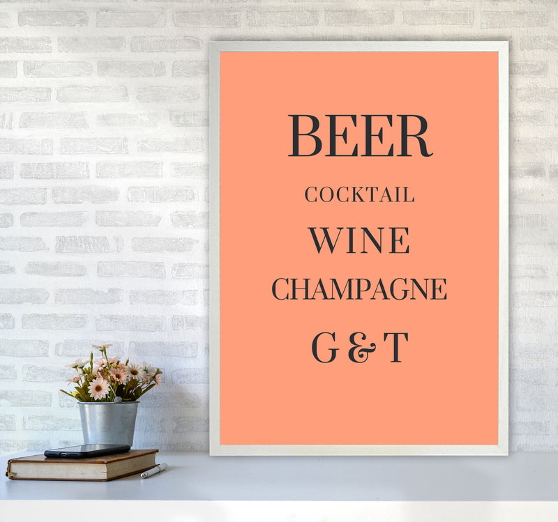 Drinks Art Print by Proper Job Studio A1 Oak Frame