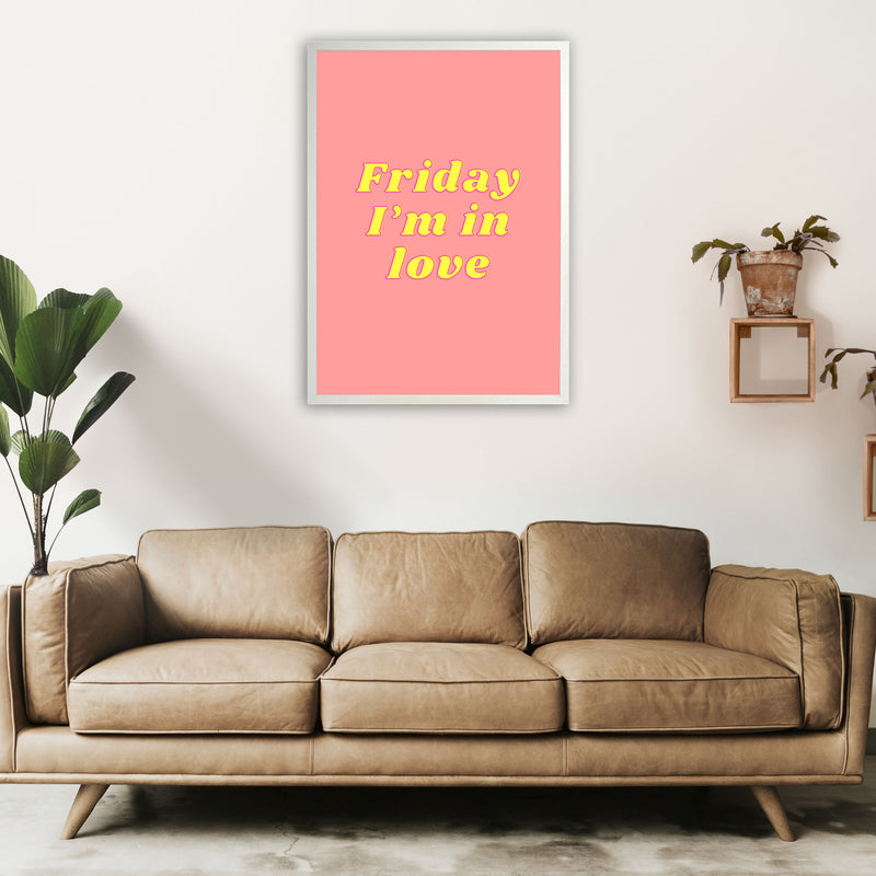 Friday I'm in love Art Print by Proper Job Studio A1 Oak Frame