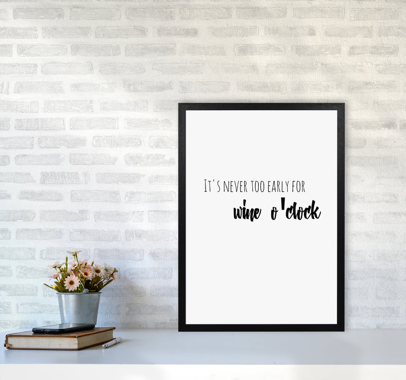 Wine o'clock Quote Art Print by Proper Job Studio A2 White Frame