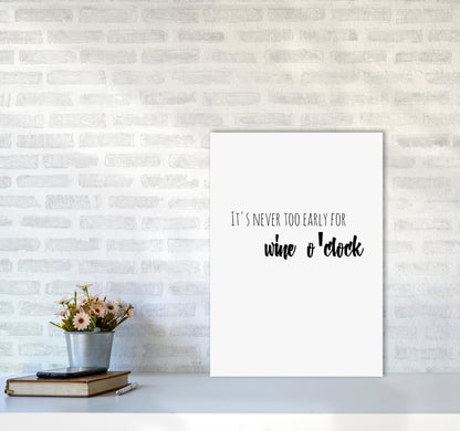 Wine o'clock Quote Art Print by Proper Job Studio A2 Black Frame