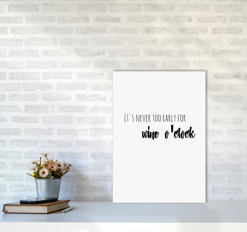 Wine o'clock Quote Art Print by Proper Job Studio A2 Black Frame