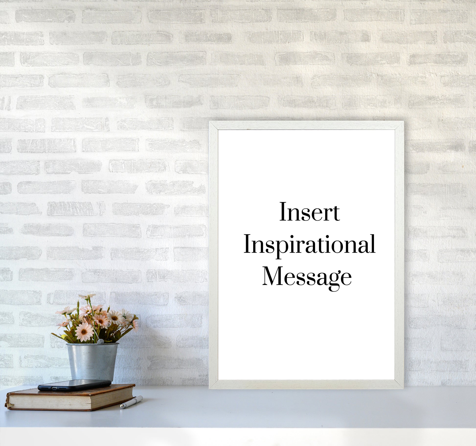 Insert message Quote Art Print by Proper Job Studio A2 Oak Frame