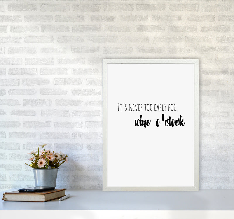 Wine o'clock Quote Art Print by Proper Job Studio A2 Oak Frame