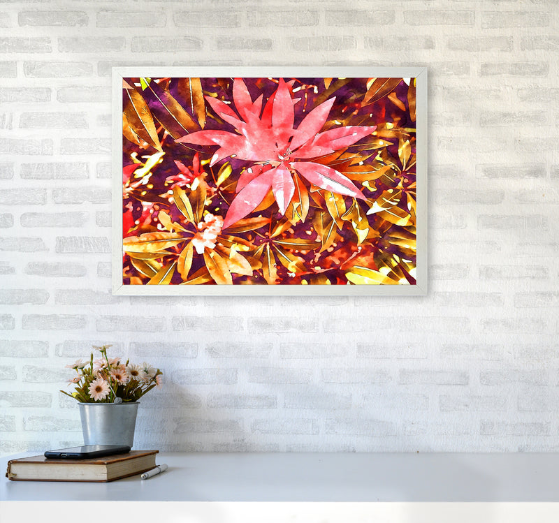 Autumnal flowers A2 Oak Frame