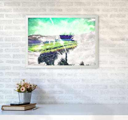 Hazy Sun Art Print by Proper Job Studio A2 Oak Frame