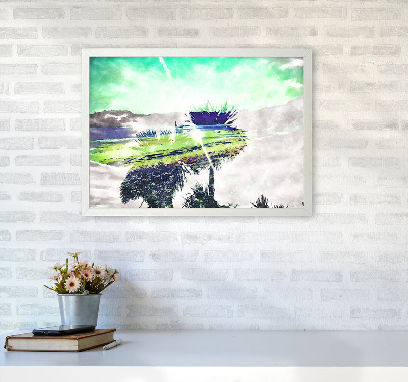 Hazy Sun Art Print by Proper Job Studio A2 Oak Frame