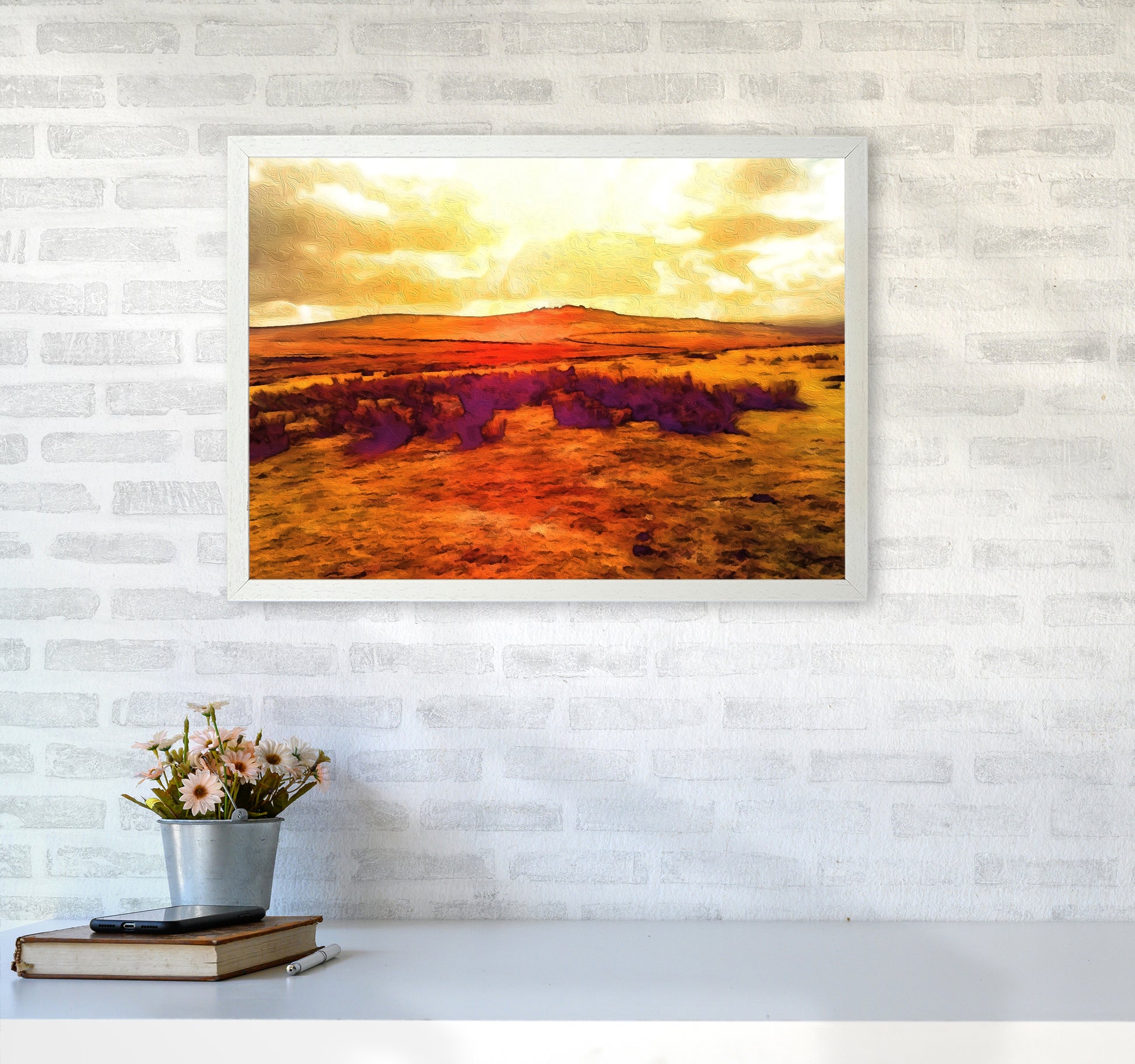 Dartmoor 3 Art Print by Proper Job Studio A2 Oak Frame