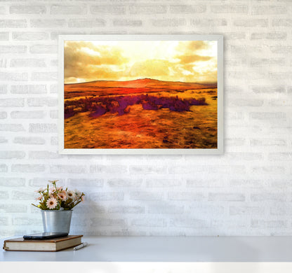 Dartmoor 3 Art Print by Proper Job Studio A2 Oak Frame