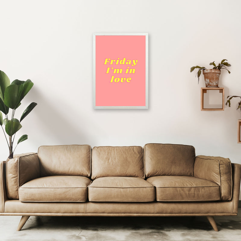 Friday I'm in love Art Print by Proper Job Studio A2 Oak Frame