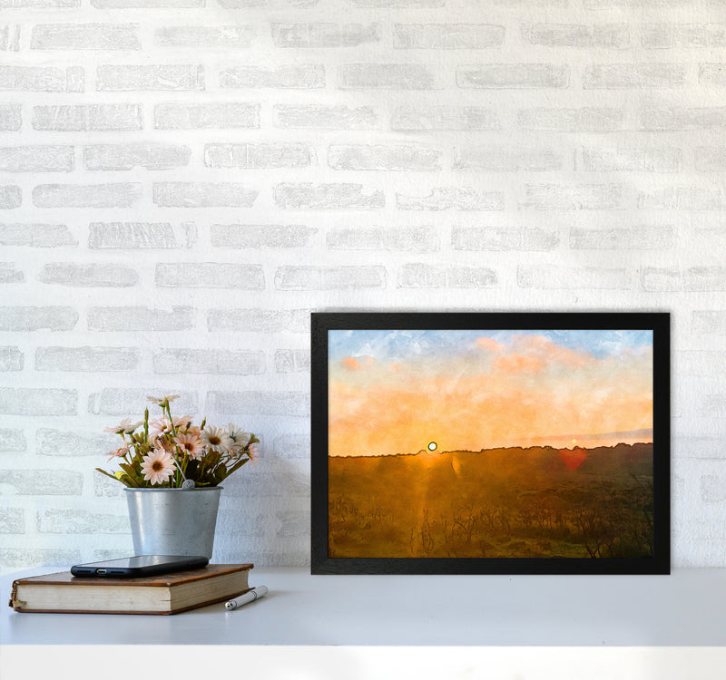 Sunset over Dartmoor A3 White Frame