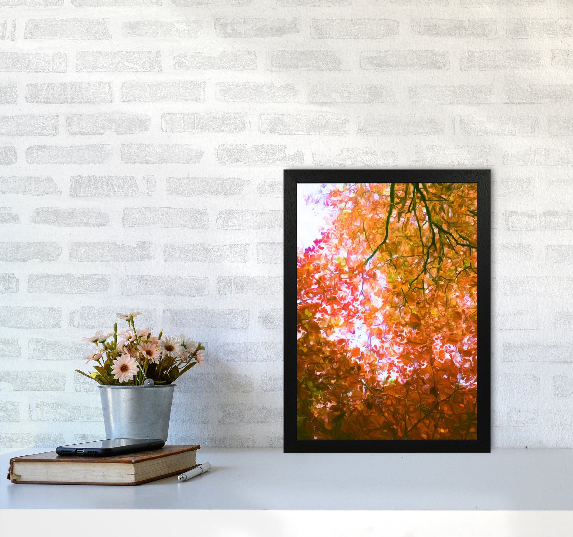 Autumn Leaves A3 White Frame