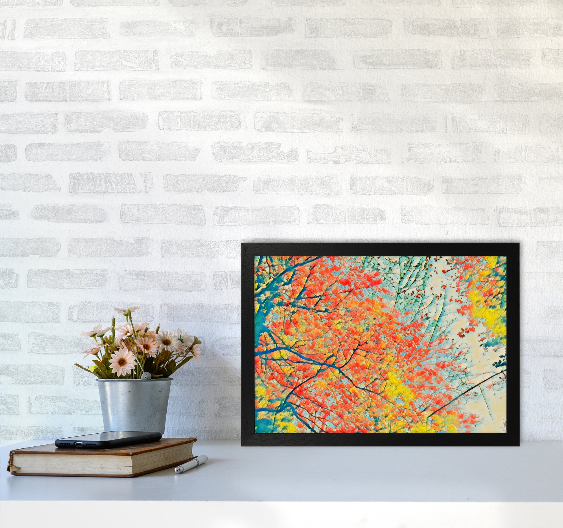 Autumn is here A3 White Frame
