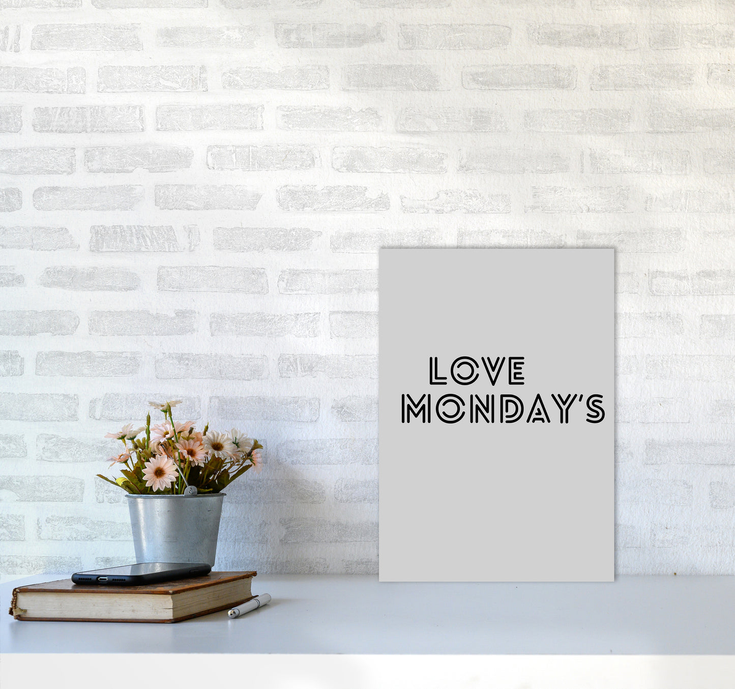 Love Monday's Quote Art Print by Proper Job Studio A3 Black Frame