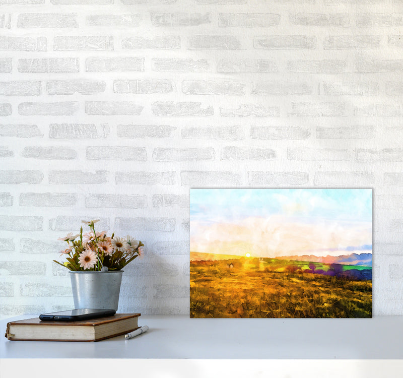 Dartmoor Sunset Art Print by Proper Job Studio A3 Black Frame
