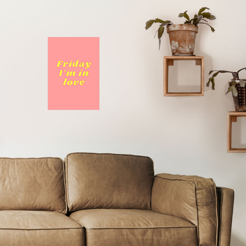 Friday I'm in love Art Print by Proper Job Studio A3 Black Frame