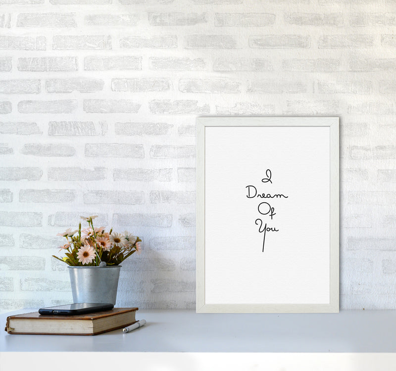 Dream Quote Art Print by Proper Job Studio A3 Oak Frame