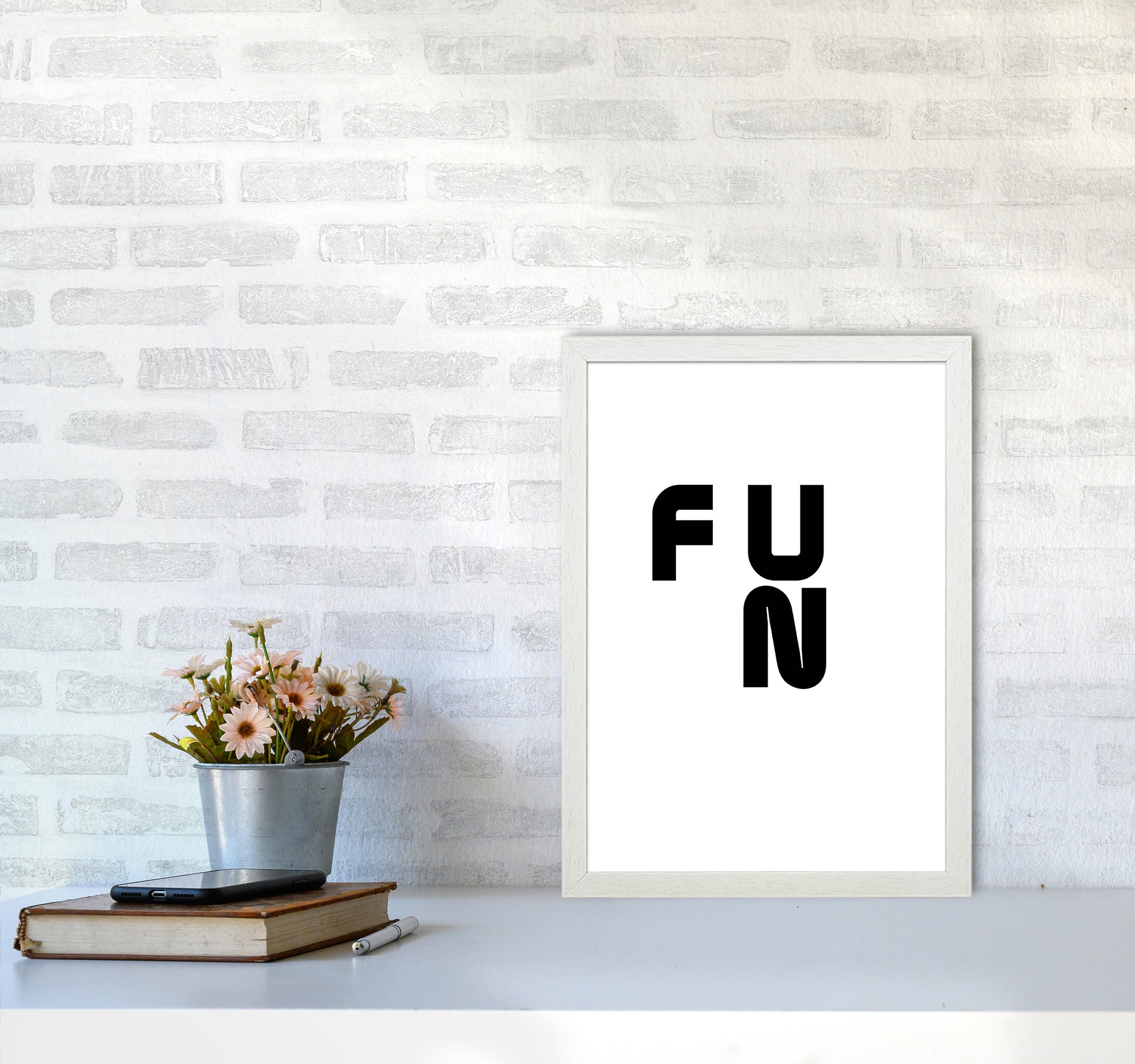 Fun Quote Art Print by Proper Job Studio A3 Oak Frame