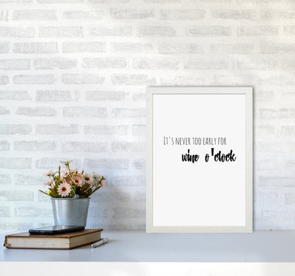 Wine o'clock Quote Art Print by Proper Job Studio A3 Oak Frame
