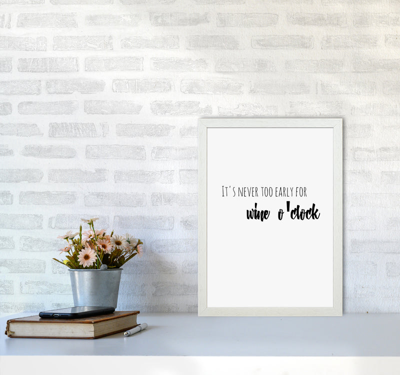 Wine o'clock Quote Art Print by Proper Job Studio A3 Oak Frame