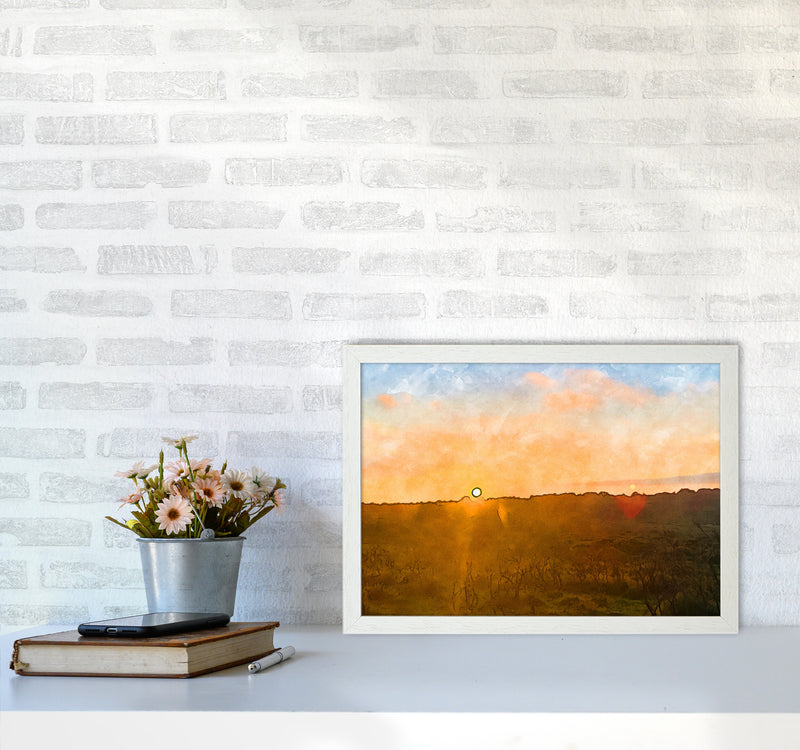 Sunset over Dartmoor A3 Oak Frame