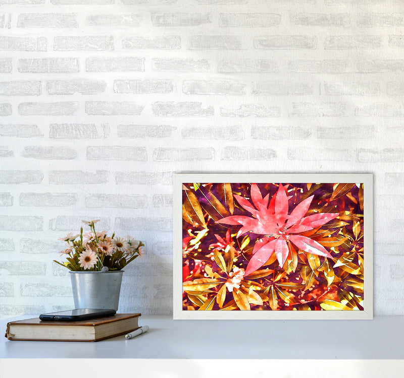 Autumnal flowers A3 Oak Frame