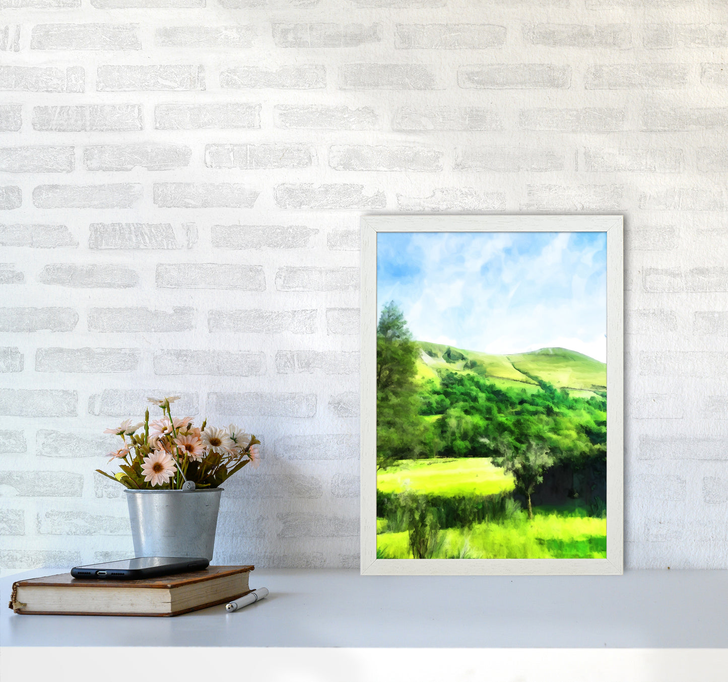 Snowdonia by Day Art Print by Proper Job Studio A3 Oak Frame