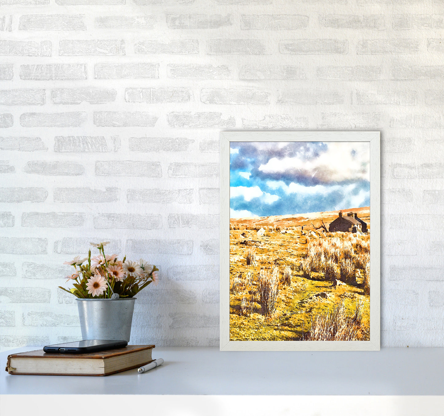 House on Dartmoor 2 Art Print by Proper Job Studio A3 Oak Frame