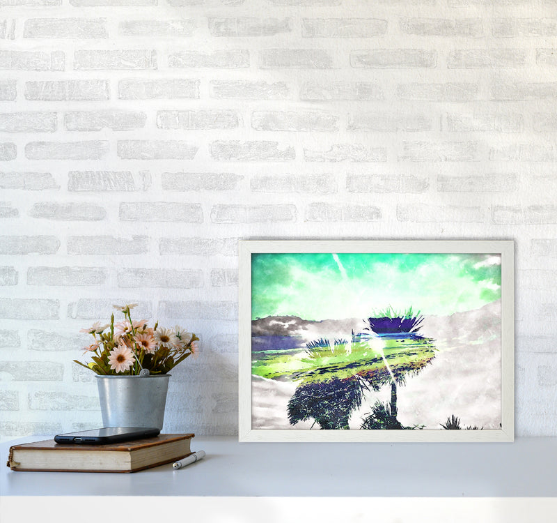 Hazy Sun Art Print by Proper Job Studio A3 Oak Frame