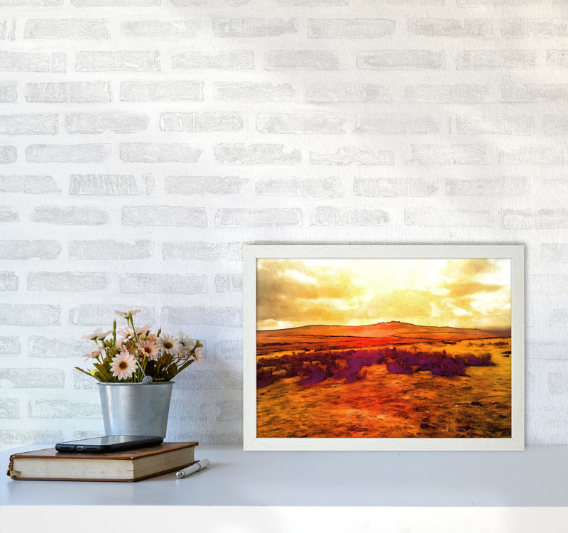 Dartmoor 3 Art Print by Proper Job Studio A3 Oak Frame