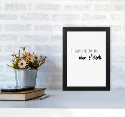 Wine o'clock Quote Art Print by Proper Job Studio A4 White Frame