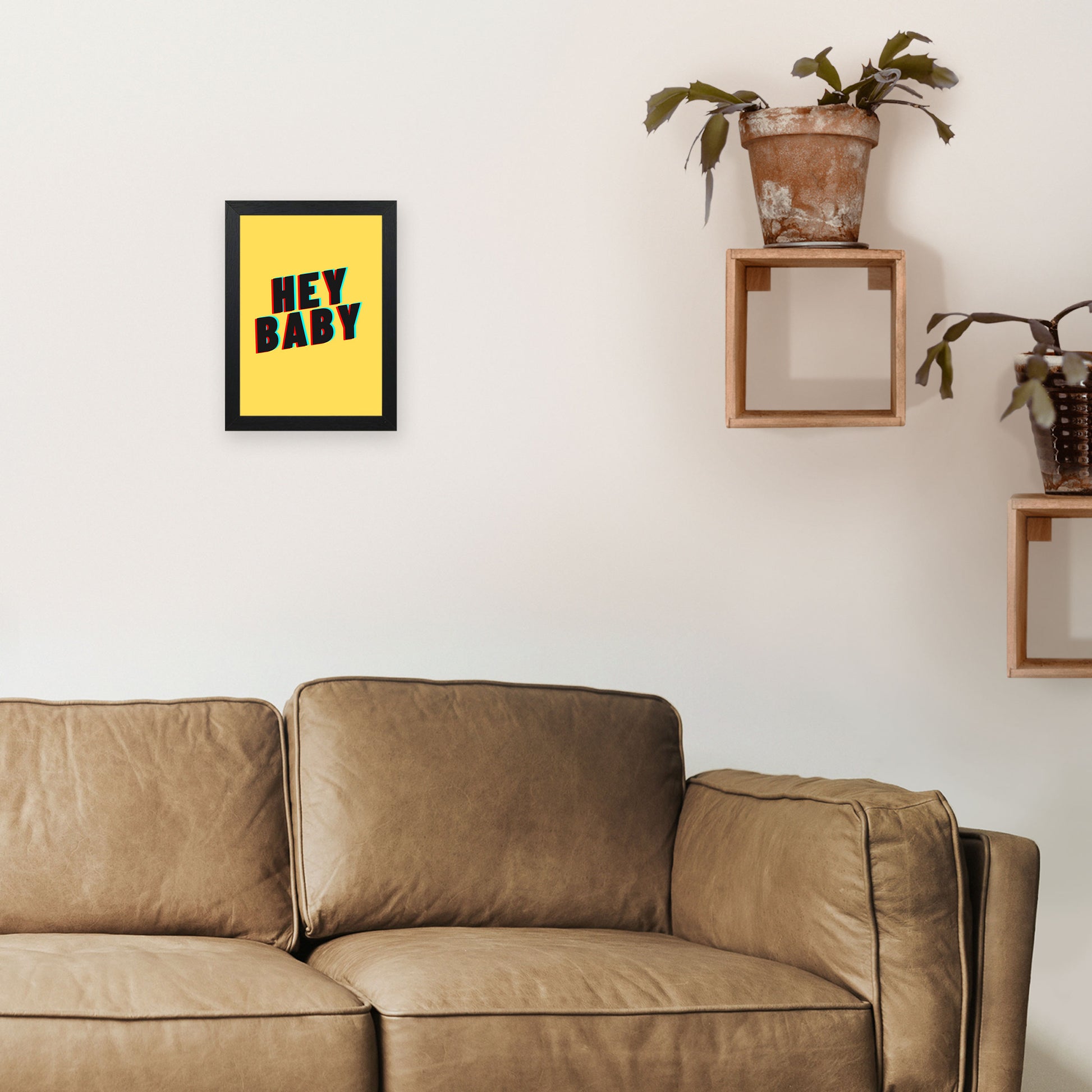 Hey Baby Art Print by Proper Job Studio A4 White Frame