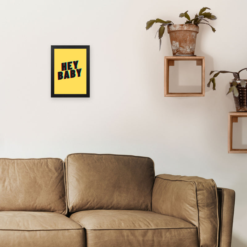 Hey Baby Art Print by Proper Job Studio A4 White Frame