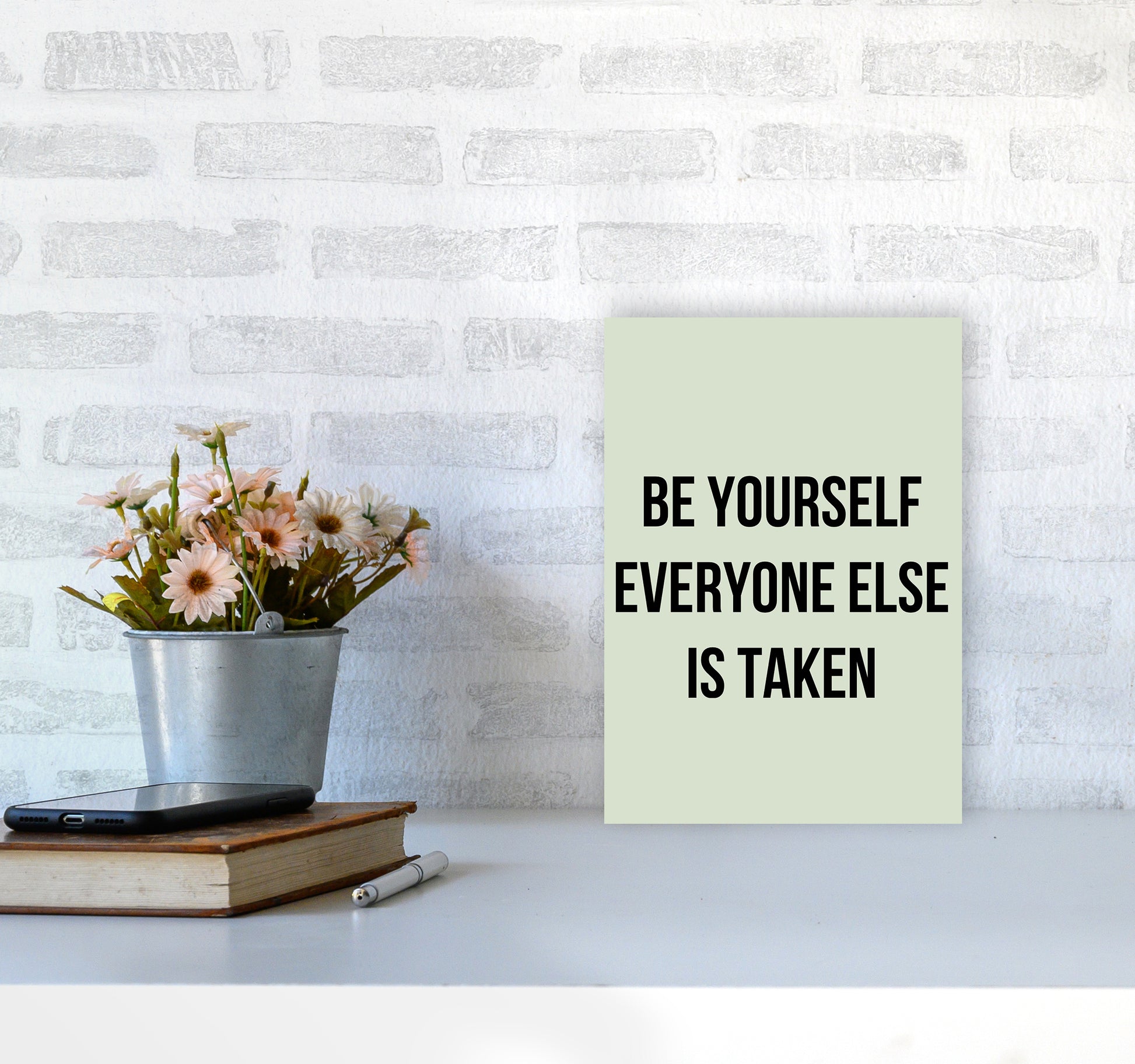Be yourself Quote Art Print by Proper Job Studio A4 Black Frame