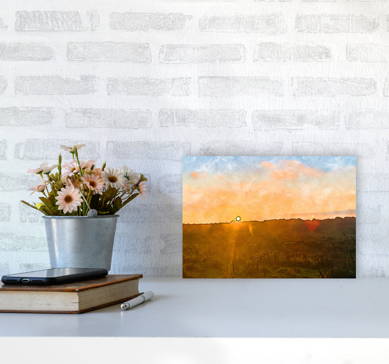 Sunset over Dartmoor A4 Black Frame