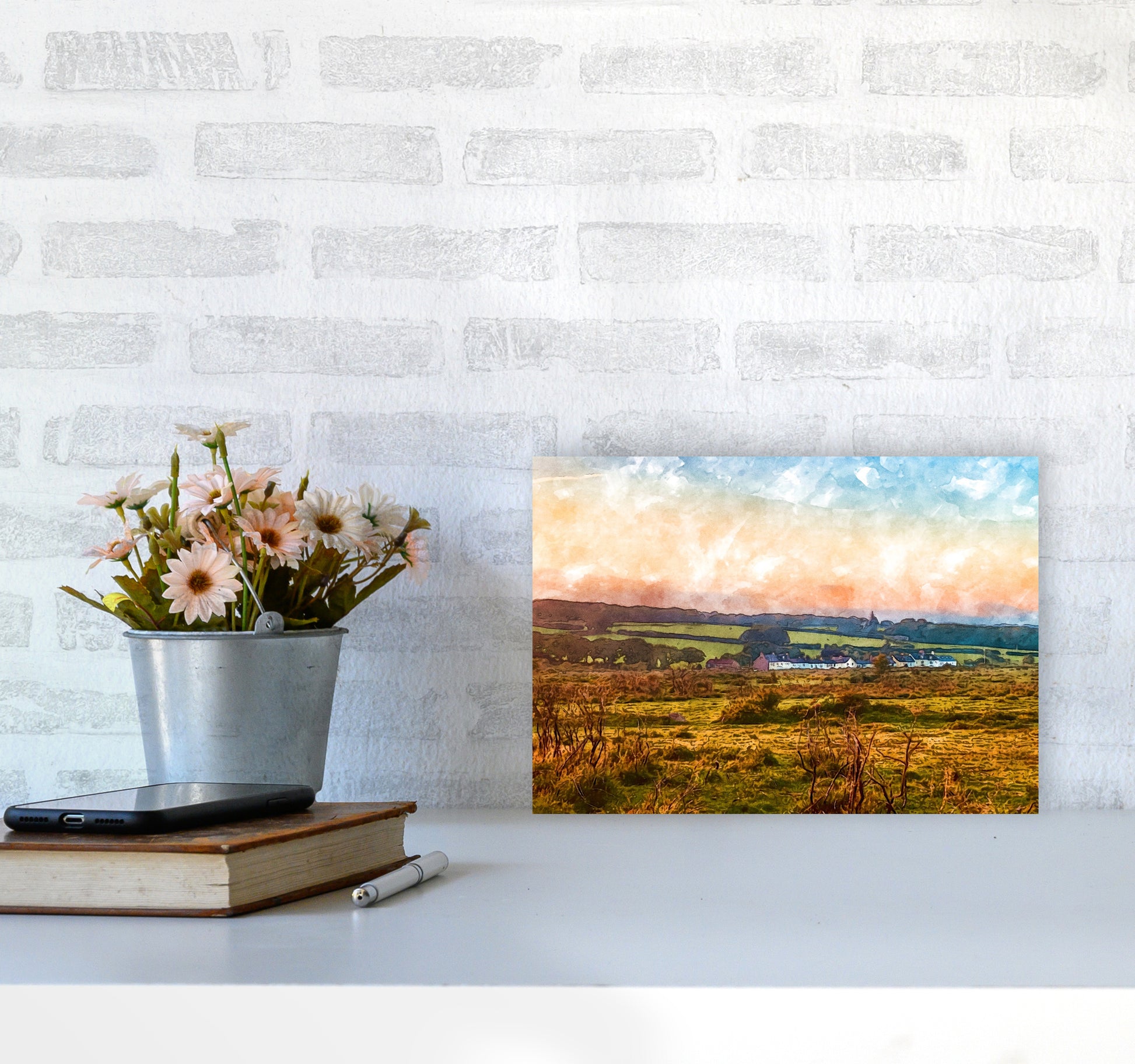 Looking over Dartmoor A4 Black Frame