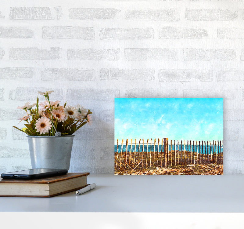 A day at the beach A4 Black Frame