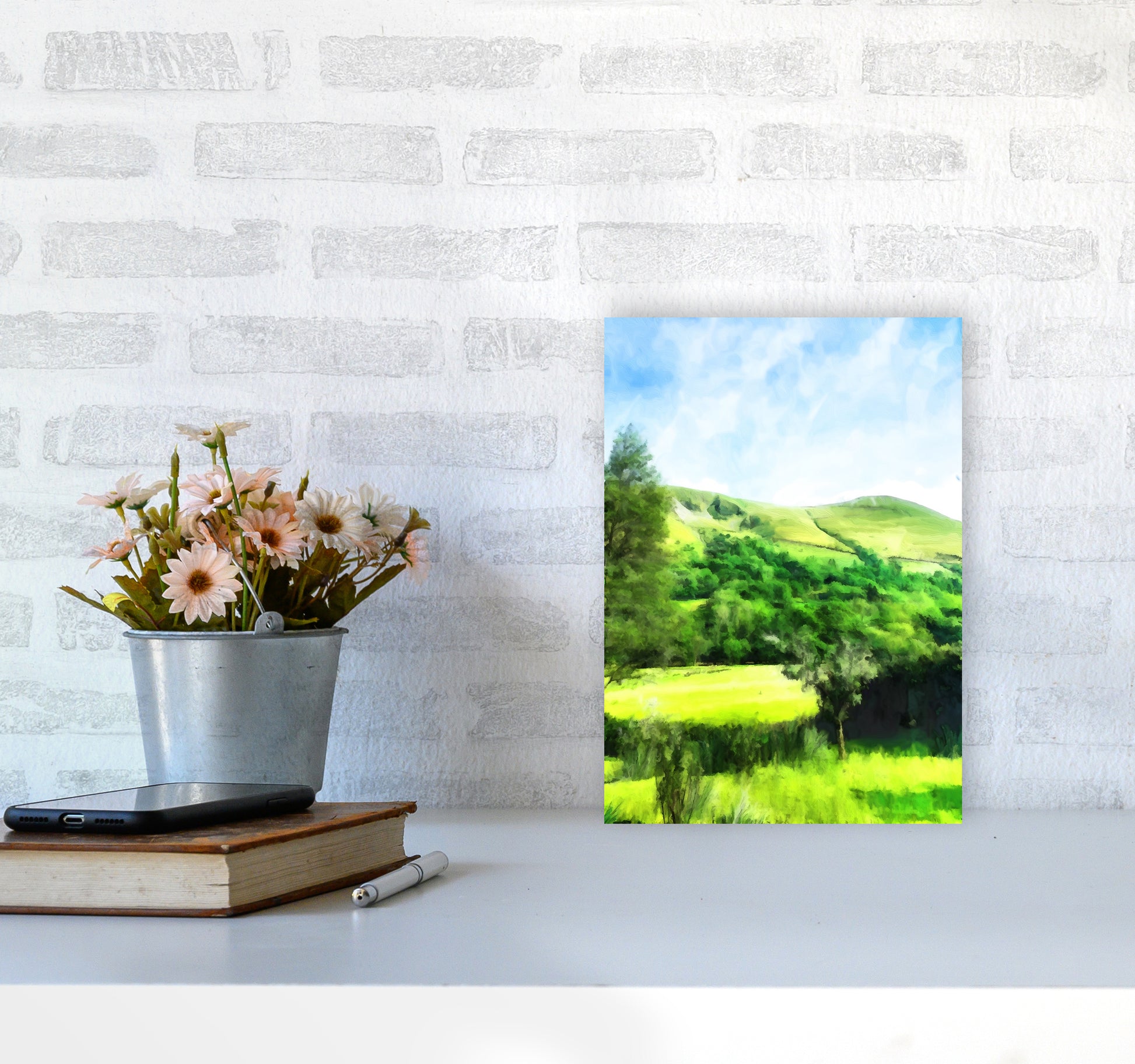 Snowdonia by Day Art Print by Proper Job Studio A4 Black Frame
