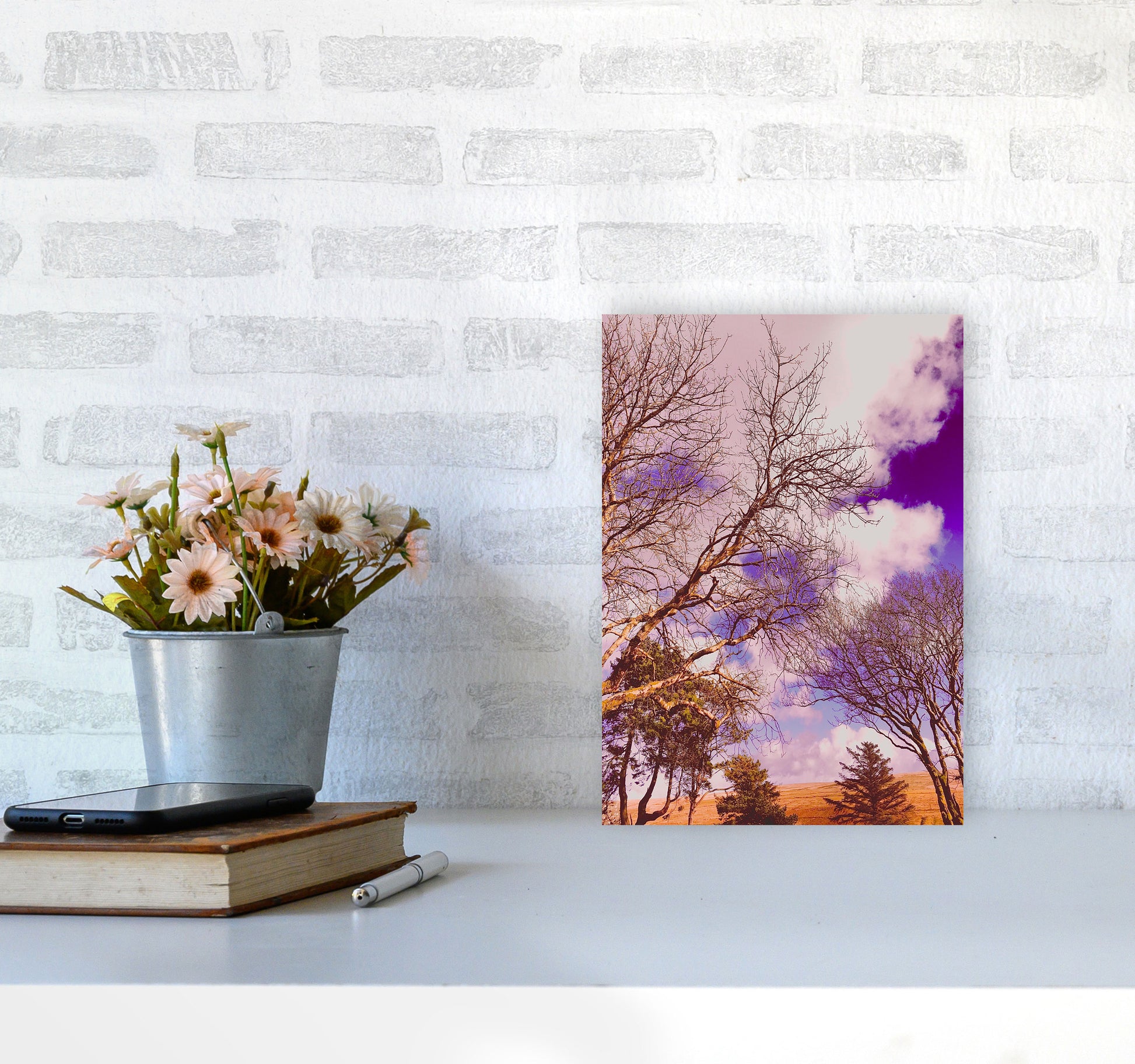 Pink Dartmoor Art Print by Proper Job Studio A4 Black Frame