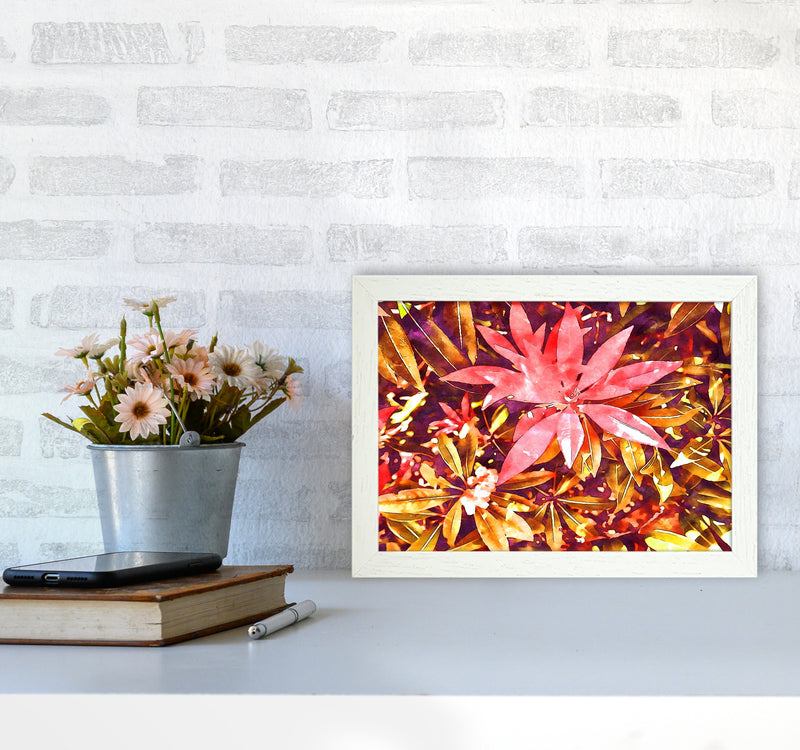Autumnal flowers A4 Oak Frame