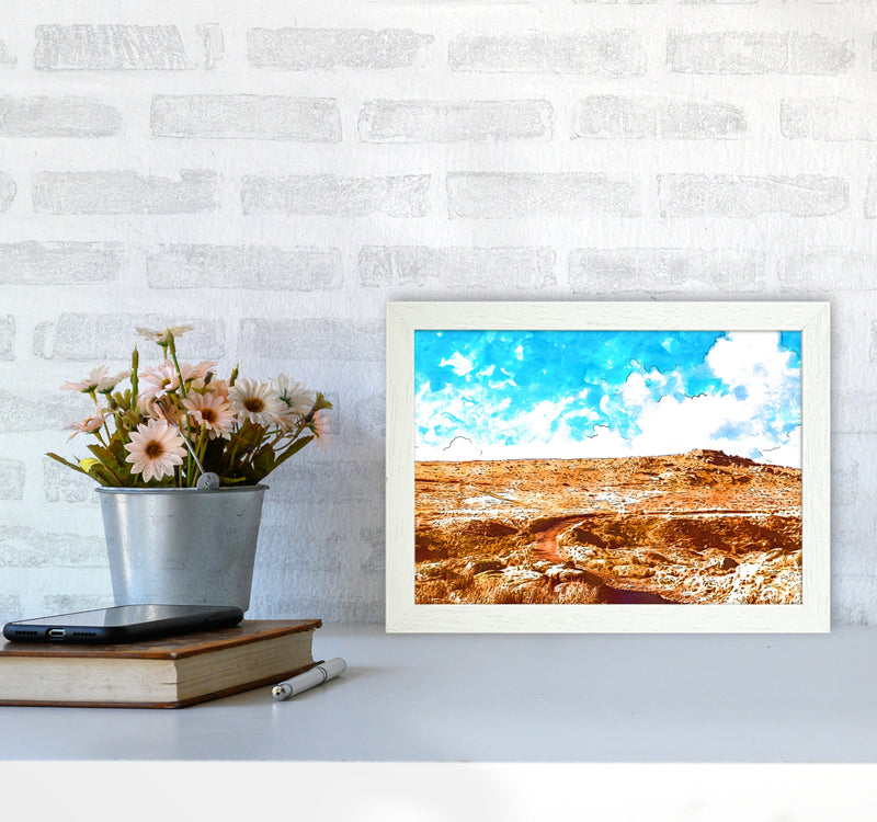 Dartmoor Tor Art Print by Proper Job Studio A4 Oak Frame