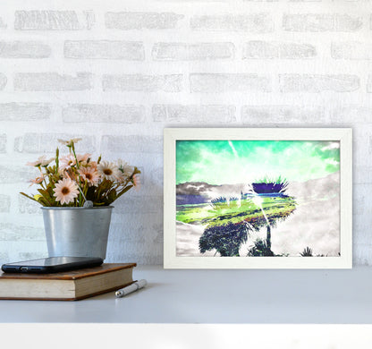 Hazy Sun Art Print by Proper Job Studio A4 Oak Frame