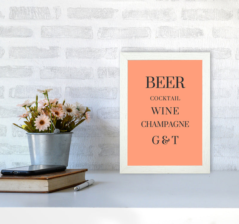 Drinks Art Print by Proper Job Studio A4 Oak Frame
