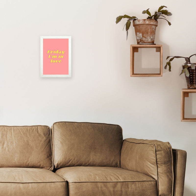Friday I'm in love Art Print by Proper Job Studio A4 Oak Frame
