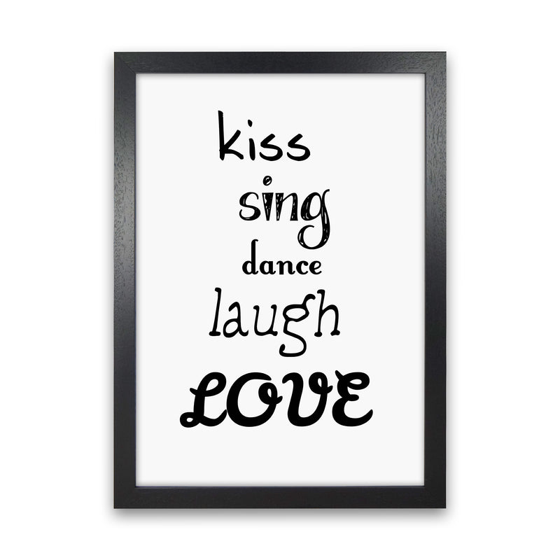 Kiss Quote Art Print by Proper Job Studio Black Grain