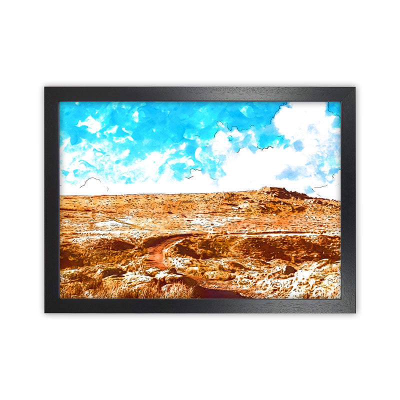 Dartmoor Tor Art Print by Proper Job Studio Black Grain