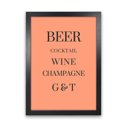 Drinks Art Print by Proper Job Studio Black Grain
