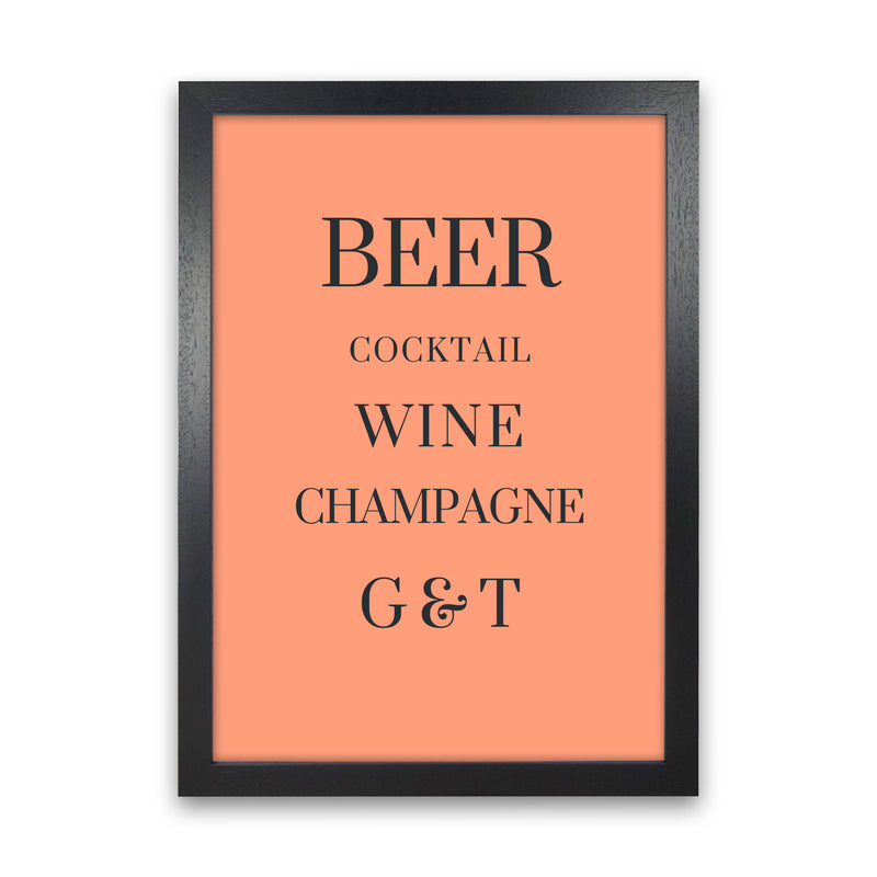Drinks Art Print by Proper Job Studio Black Grain